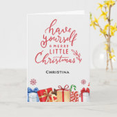 Have Yourself a Merry little Christmas Name  カード (黄色い花)