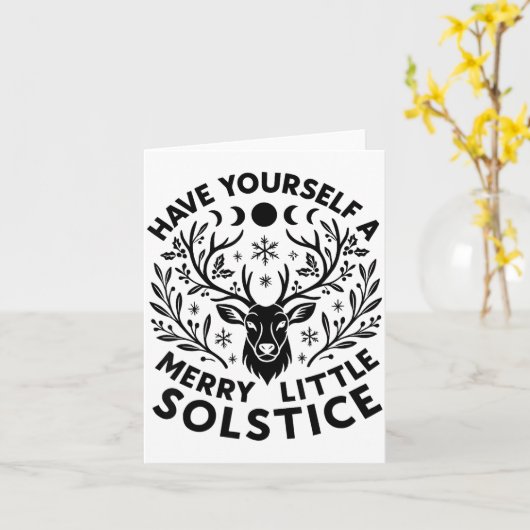 Have Yourself A Merry Little Solstice Christmas Pa カード (黄色い花)