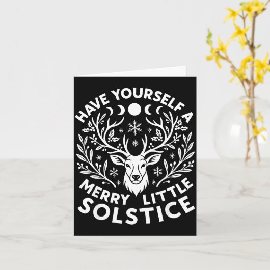 Have Yourself A Merry Little Solstice Christmas Pa カード (黄色い花)