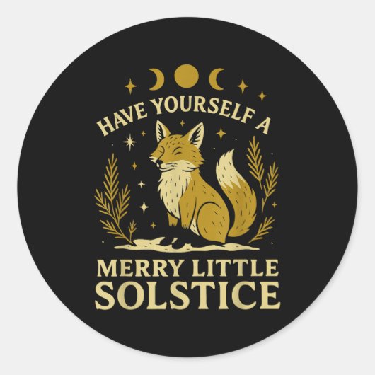 Have Yourself A Merry Little Solstice Fox Mystic  ラウンドシール (正面)