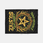 Have Yourself A Merry Little Solstice Quote フリースブランケット (正面(横))