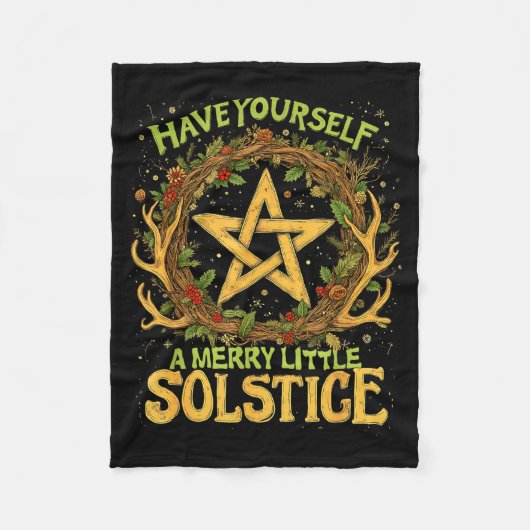 Have Yourself A Merry Little Solstice Quote フリースブランケット (正面)