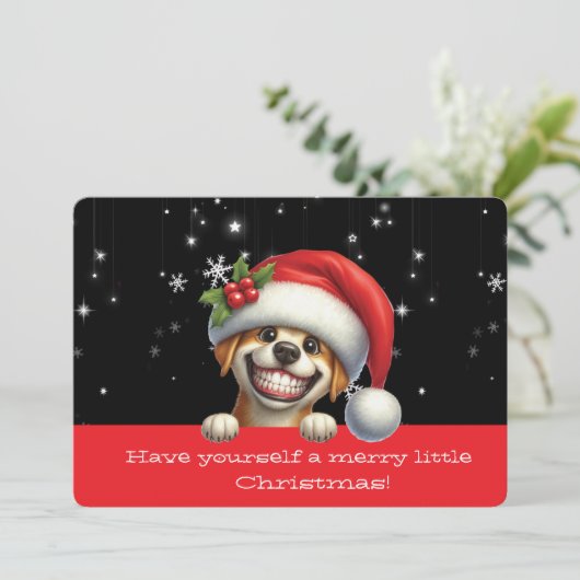 Have Yourself  Merry Little Christmas Grinning Dog (スタンド正面)
