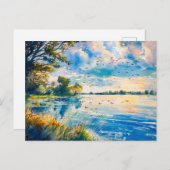 Havel Havelland Waterカラーのサンセット反射 ポストカード (正面/裏面)