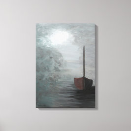 "Haven", acrylic, impressionism, seascapes, boats キャンバスプリント