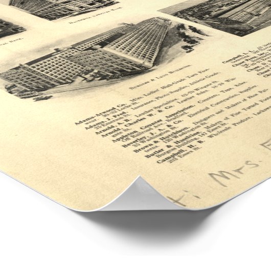 Haverhill Mass. 1914 Antique Panoramic Map ポスター (角)