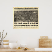 Haverhill Mass. 1914 Antique Panoramic Map ポスター (キッチン)