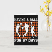 Having A Ball For 67 Days Basketball Player Studen カード (黄色い花)