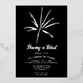 Having a Blast Silver Fireworks 4th of July Party 箔招待状 (正面)