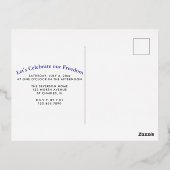 Having a Blast Silver Fireworks July 4th Party 箔招待状ポストカード (裏面)