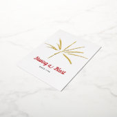 Having a Blast Silver Fireworks July 4th Party 箔招待状ポストカード (回転した状態)