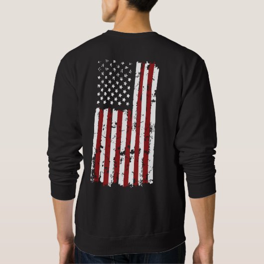 HavocSeven American Flag Sweater, Veteran Gear スウェットシャツ (裏面)