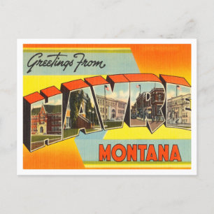 Havre, Montana Vintage Travelからの挨拶 ポストカード