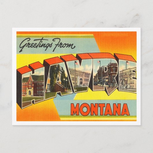 Havre, Montana Vintage Travelからの挨拶 ポストカード (正面)