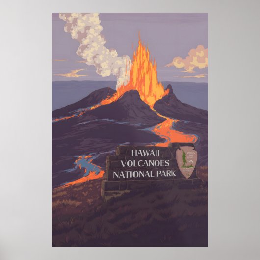 Hawaiʻi Volcanoes National Park Travel Poster ポスター (正面)