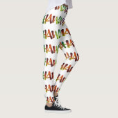 Hawai'i手のレタリングの書道熱帯ハワイ レギンス (右)