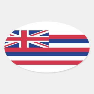 Hawaii*の旗のヨーロッパスタイルの楕円形 楕円形シール