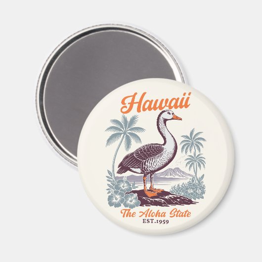 Hawaii Aloha State Goose Graphic  マグネット (正面/裏面)