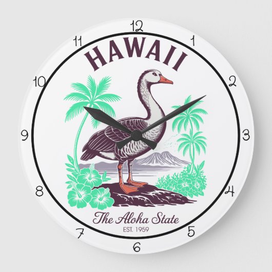 Hawaii Aloha State Wall Timepiece ラージ壁時計 (正面)