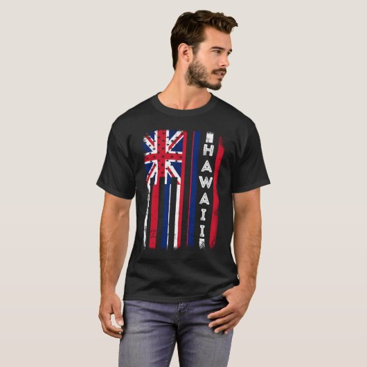Hawaii American Flag Home State of Hawaii Flag Tシャツ (正面フル)