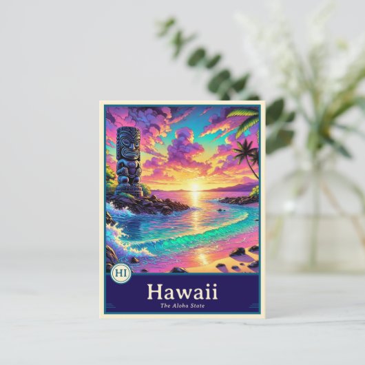 Hawaii | Anime Style Cel Shaded Postcard ポストカード (スタンド正面)
