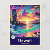 Hawaii | Anime Style Cel Shaded Postcard ポストカード (正面)