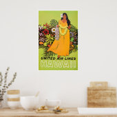 Hawaii Art Hawaiian Print United Travel Poster ポスター (キッチン)