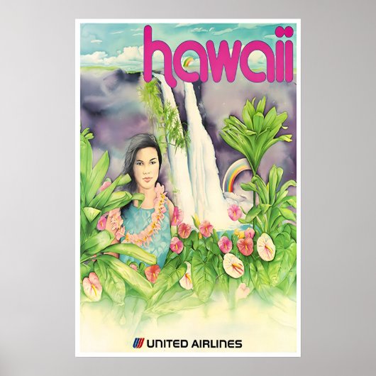 Hawaii Art Hawaiian Print United Travel Poster ポスター (正面)