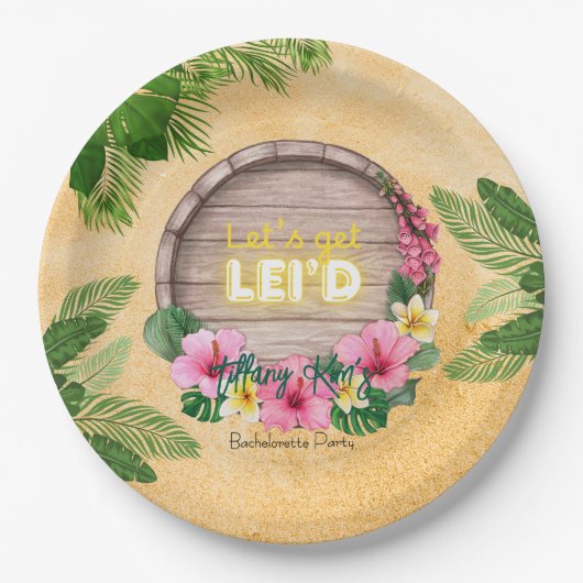 Hawaii Bachelorette Party ペーパープレート (正面)