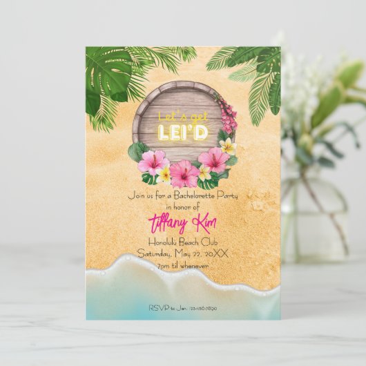 Hawaii Bachelorette Party 招待状 (スタンド正面)