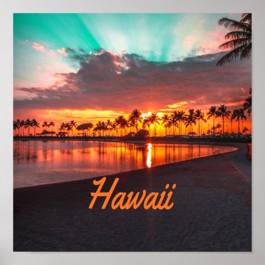 Hawaii Beach Hawaiian Islands ポスター (正面)