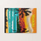 Hawaii Beach Travel Poster Puzzle ジグソーパズル (横)
