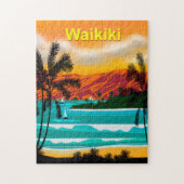 Hawaii Beach Travel Poster Puzzle ジグソーパズル (縦)