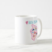 Hawaii Big Island Map Cute Pastel Illustration コーヒーマグカップ (正面右)
