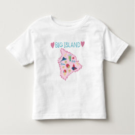 Hawaii Big Island Map Cute Pastel Illustration  トドラーTシャツ