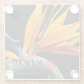 Hawaii Bird of Paradise Plant Flower ガラスコースター (裏面)