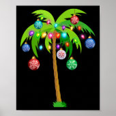 Hawaii Christmas Palm Tree Tropical Xmas Coconut L ポスター (正面)