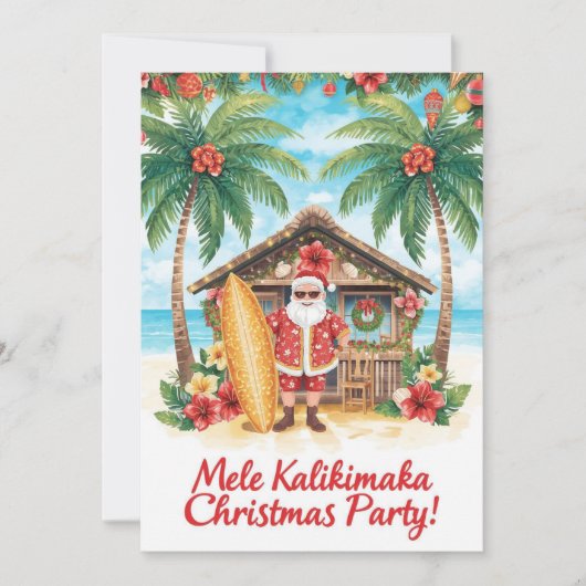 Hawaii christmas  party Hawaii “Mele Kalikimaka!”  招待状 (正面)