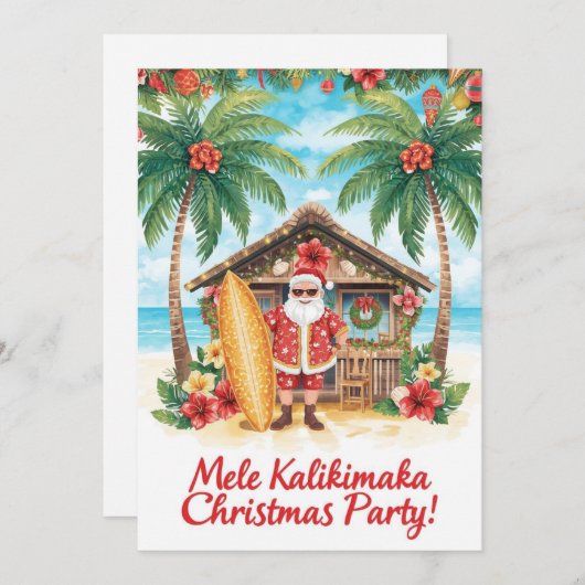 Hawaii christmas  party Hawaii “Mele Kalikimaka!”  招待状 (正面/裏面)