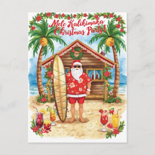 Hawaii Christmas with Santa Claus  シーズンポストカード (正面)
