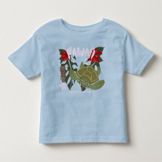 Hawaii Cute Tropical Sea Turtle トドラーTシャツ (正面)