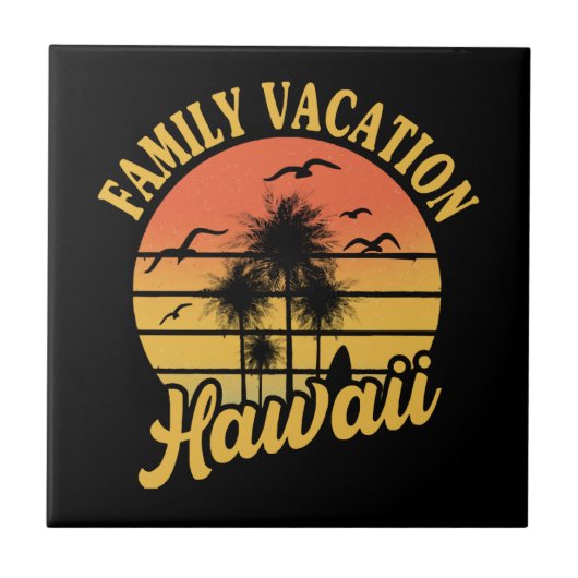 Hawaii Family Vacation 2022 Souvenir Gift タイル (正面)