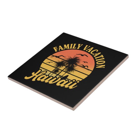 Hawaii Family Vacation 2022 Souvenir Gift タイル (側面)