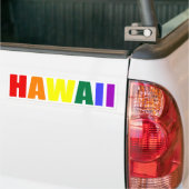HAWAII in Rainbow Colors バンパーステッカー (トラック上)