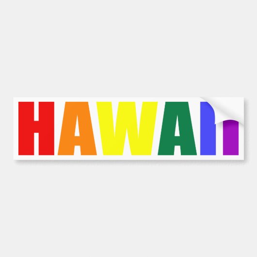 HAWAII in Rainbow Colors バンパーステッカー (正面)