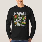 Hawaii island of sun beach waves and palm trees tシャツ (正面)