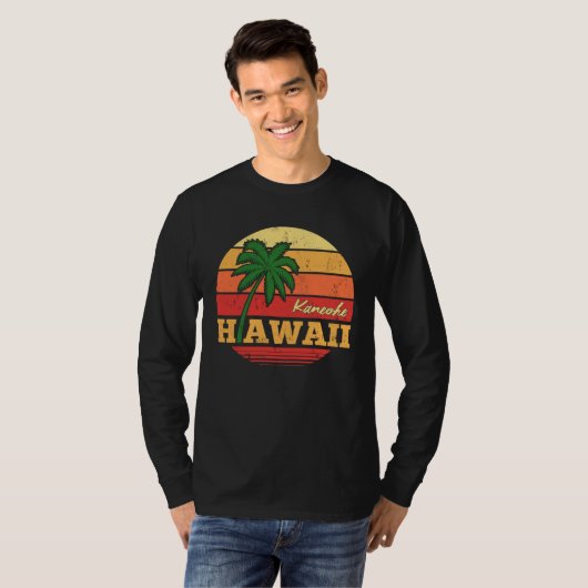 HAWAII Kaneohe Beautiful Vacation Retro Souvenir Tシャツ (正面フル)