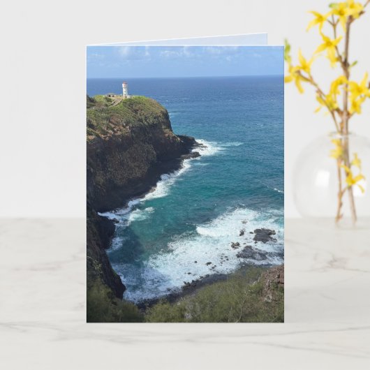 Hawaii Lighthouse Blank Greeting Card カード (黄色い花)