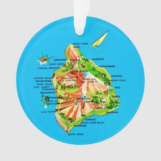 Hawaii Map  オーナメント (正面)