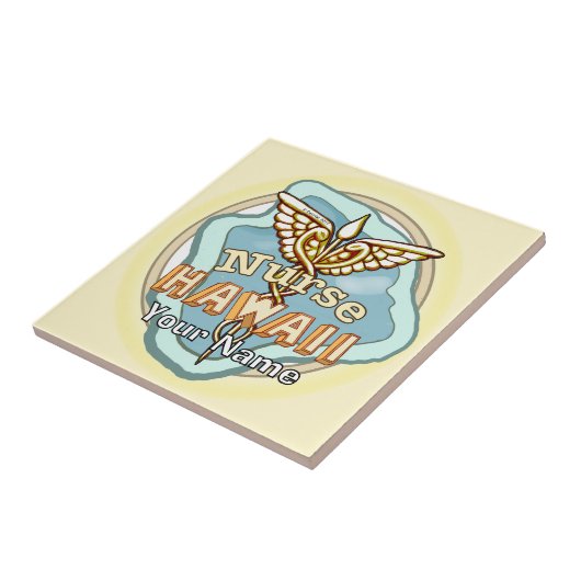 Hawaii Nurse Caduceus tile タイル (側面)